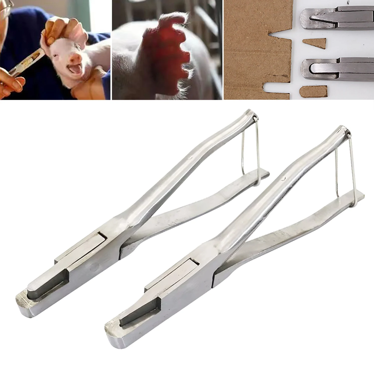 Animal Ear Pliers V-shaped U-shaped Pig Ear Punch Stainless Steel Clamp Piglets Identification Piercing Marking
