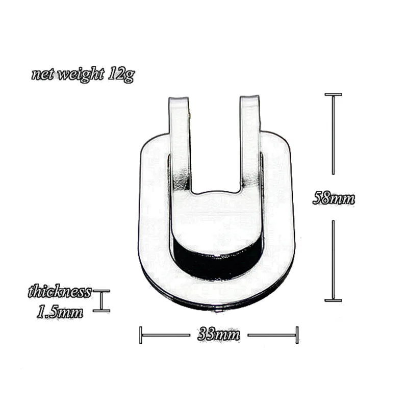 Black Stainless Steel Wire Drawing Paper Money Clip U-Shaped Hollow Out Money Clip Simple Small Portable Bill