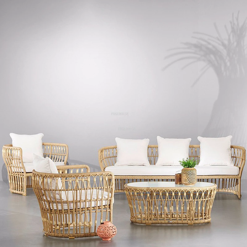 Nordic Rattan Outdoor Chairs Simple Modern Home Living Room Sofa Chair Leisure Cafe Table Chair Beach Chair Outdoor Furniture nordic rattan outdoor chairs simple modern home living room sofa chair leisure cafe table chair beach chair outdoor furniture