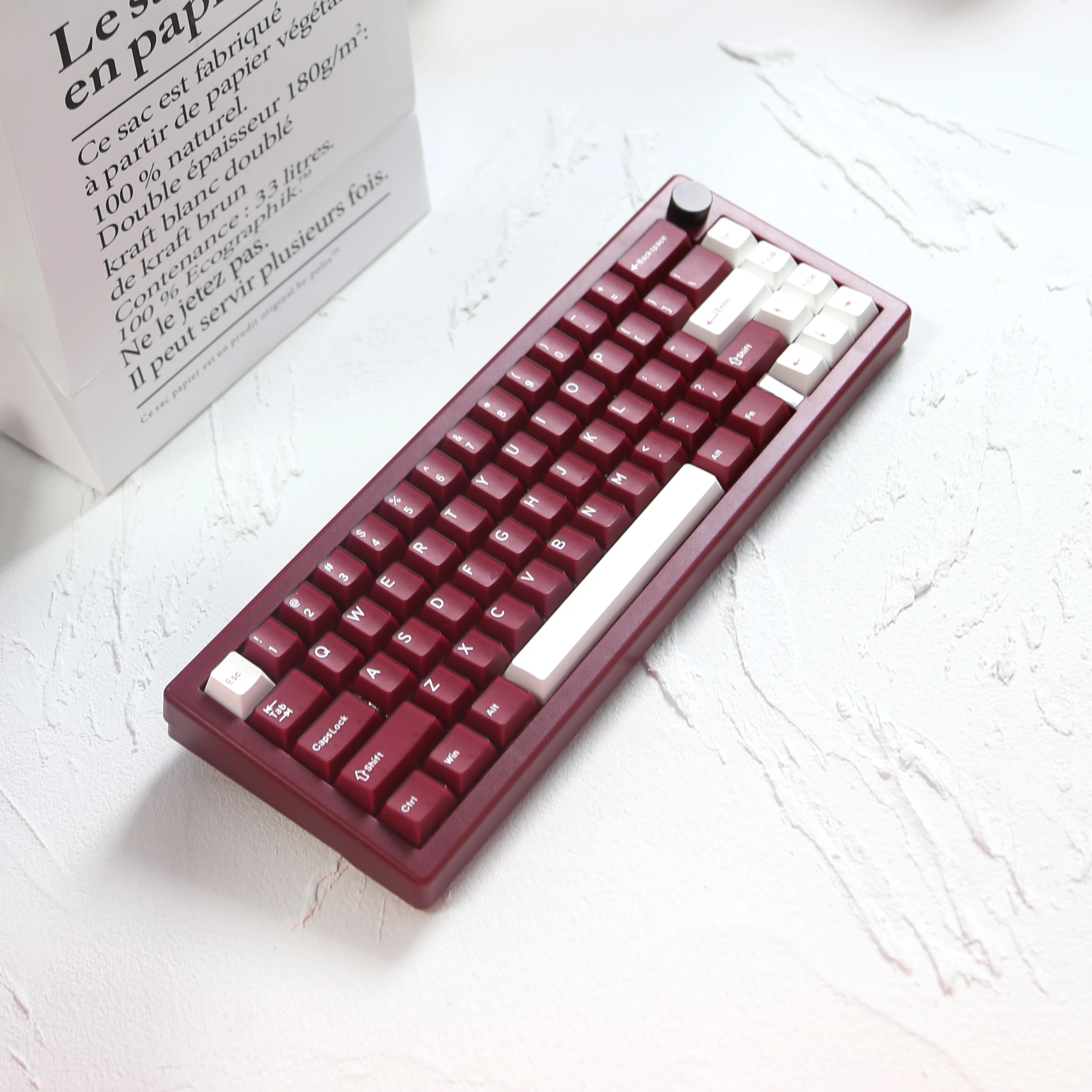 GMK67 65%  Deep red mechanical keyboard  kit bluetooth 2.4G wireless wired  Customized with RGB Backlit