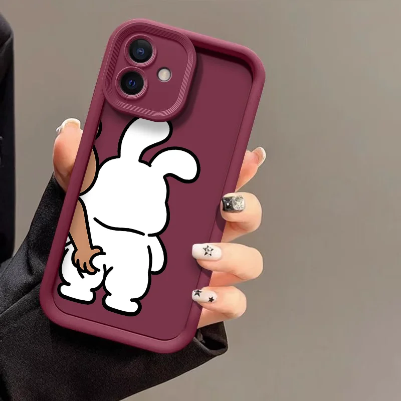Charming Bear Bunny Duo Shockproof Phone Case - Soft Silicone Cover