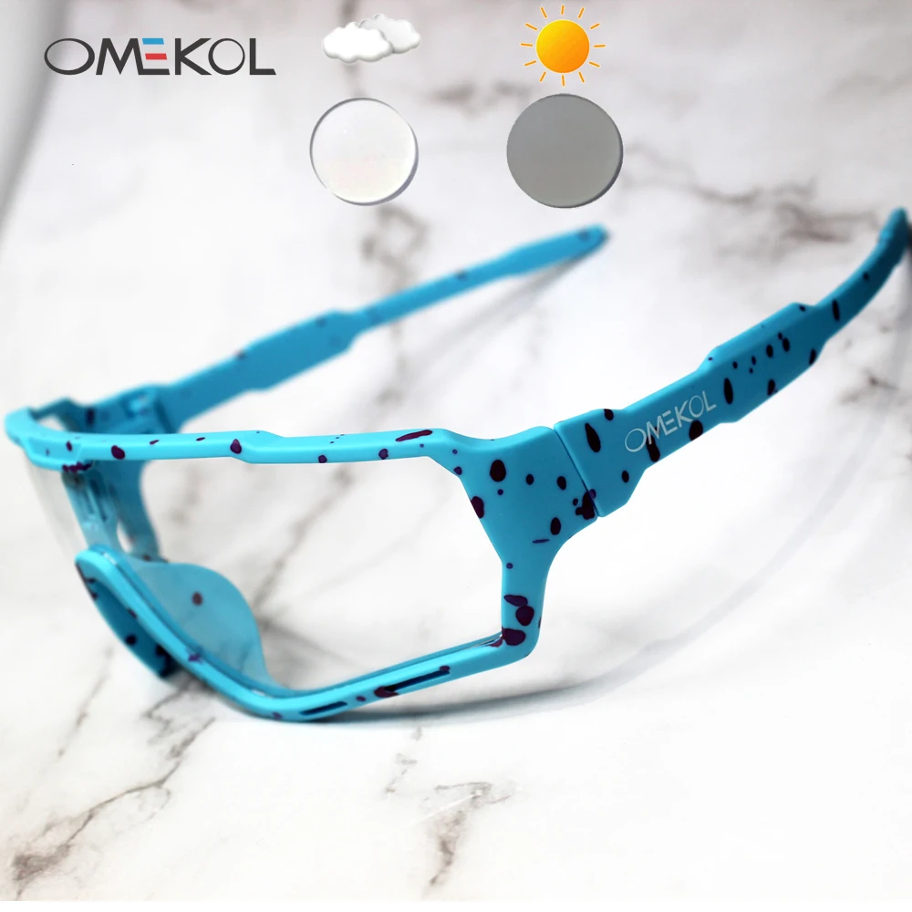 OMEKOL Neue Photochrome Sonnenbrille Radfahren Gläser Sport Fahrrad Männer Frauen Mtb Fahrrad Brillen Baseball Softball Sonnenbrille – Detail 4