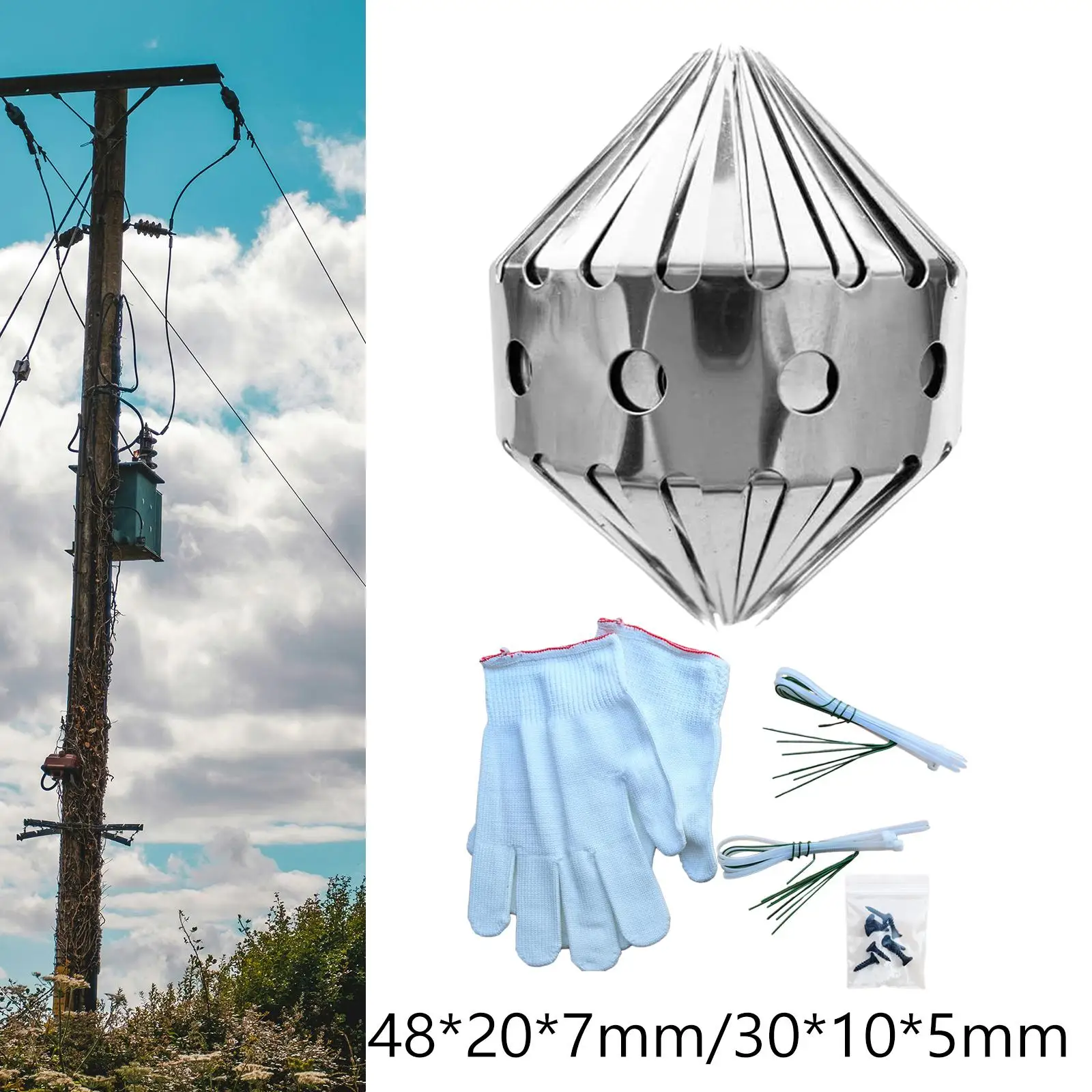 Deterrent Spikes Outdoor with Gloves Ratproof Easy Installation Cuttable Anti Marten for Downpipes Tree Gutter Fruit Tree Poles