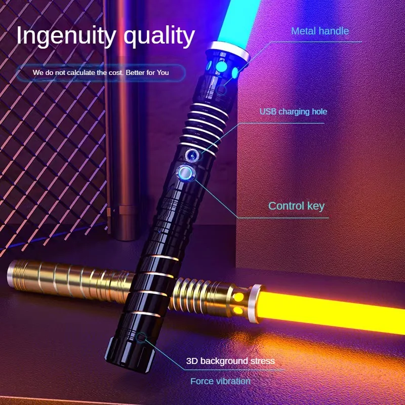 Lightsaber Metal Laser Sword Toys RGB Light Saber 7 Color Change Kids Soundfonts Force FX FOC Blaster Toys Jedi Laser Sword Gift lightsaber toy
