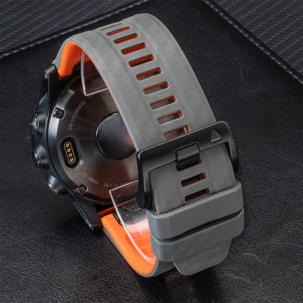 Silicone Carbon Fiber Quick Release Watch Band Loop Strap Replacement