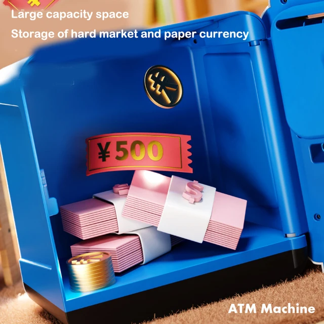 New ATM Machine Safe Box Money Bank Electronic Piggy Bank Automatic Code Key Lock Coin Deposit Password Money Box 4