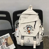 Snoopy new 2022 nylon school bag boy girl fashion backpack student handbag with bag pendant 5