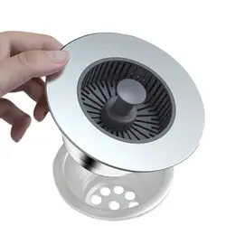 Sink Drain Strainer 3-1/2 Inch Stopper Basket Replacement Pop Up Sink Drain Strainer 3-in-1 Drain Filter Anti-Clog Drain Basket