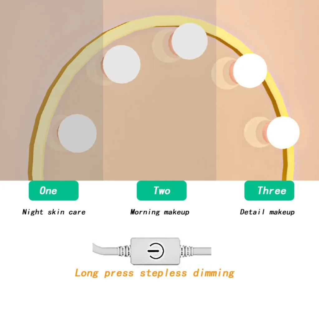 USB 5V Makeup Mirror LED Light Bulbs Vanity Lights Dimmable Bathroom Dressing Table Lighting LED Vanity Light for Mirror