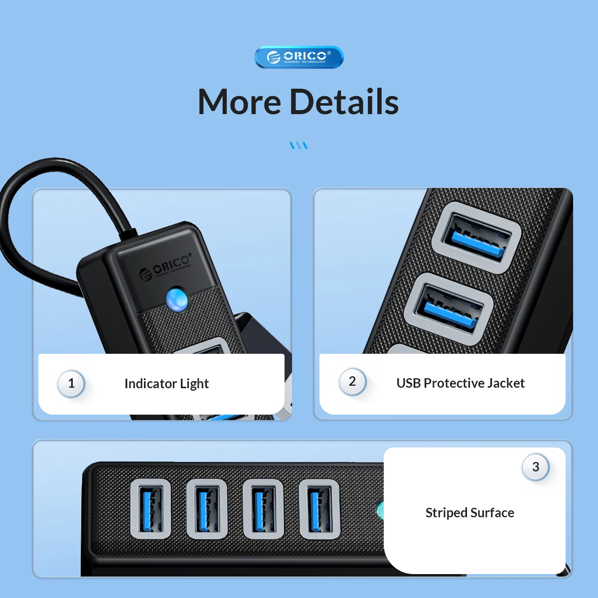 3.0, Hub Colorido, 4 Portas, Adaptador OTG