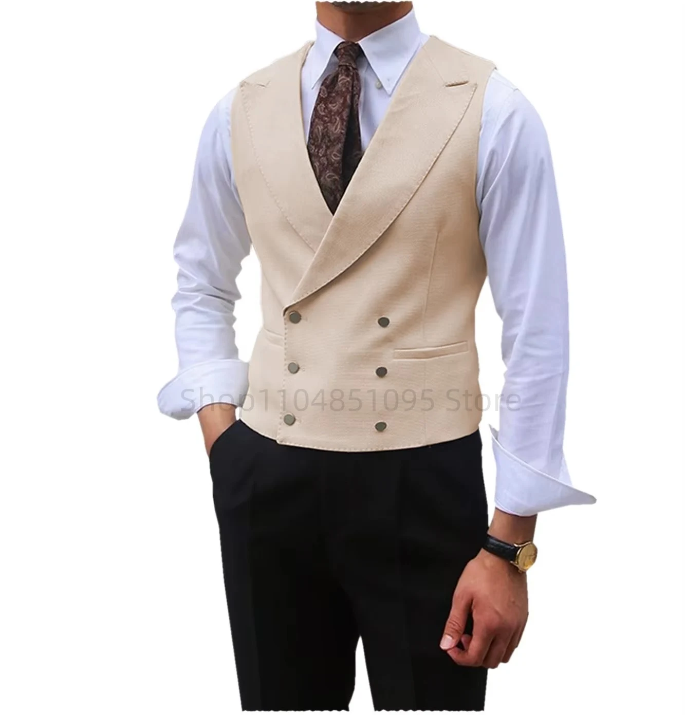 Fashion Solid Vests for Men Casual Style Sleeveless Male Fashion Waistcoat  1 Piece Slim Fit Beach Prom Party Suits Vest - AliExpress, image size:1333x1392