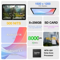 AGM Tablet T2 11” FHD+ IPS Display 8000mAh Battery 8(4+4)GB RAM + 256GB Storage MTK Helio G1 processor With stylus 2