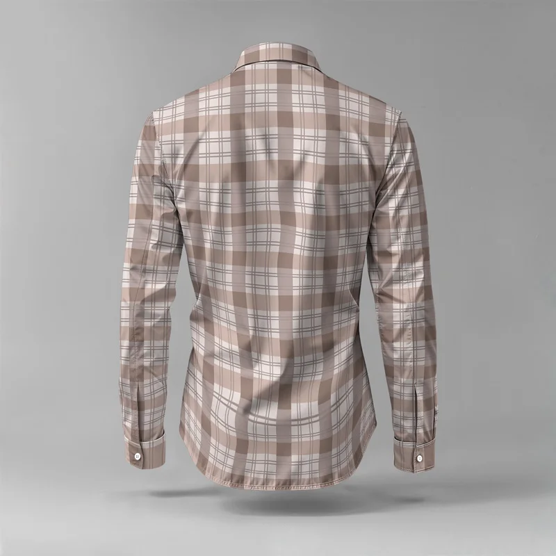 Conjunto de camisa de hombre primavera/verano 2025, estampado de marca, moda, sencillo, de dos piezas, traje de fiesta ligero de lujo para hombre, manga larga, nuevo St_voghion.com