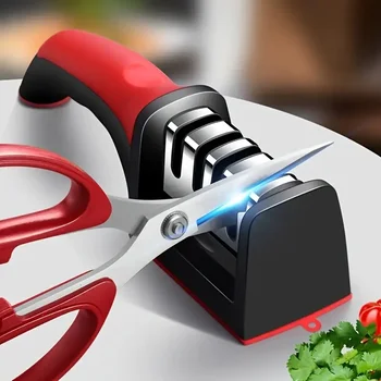 1PC Multifunctional Level 4 Professional Knife Sharpener Tungsten Steel ABS and Ceramic Sharpening Stone Knife Kitchen Supplier