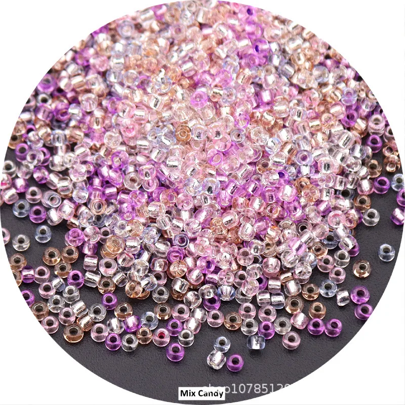 High-Quality Silver-Filled Glass Rice Beads for Jewelry & Clothing - Multiple Sizes Available
