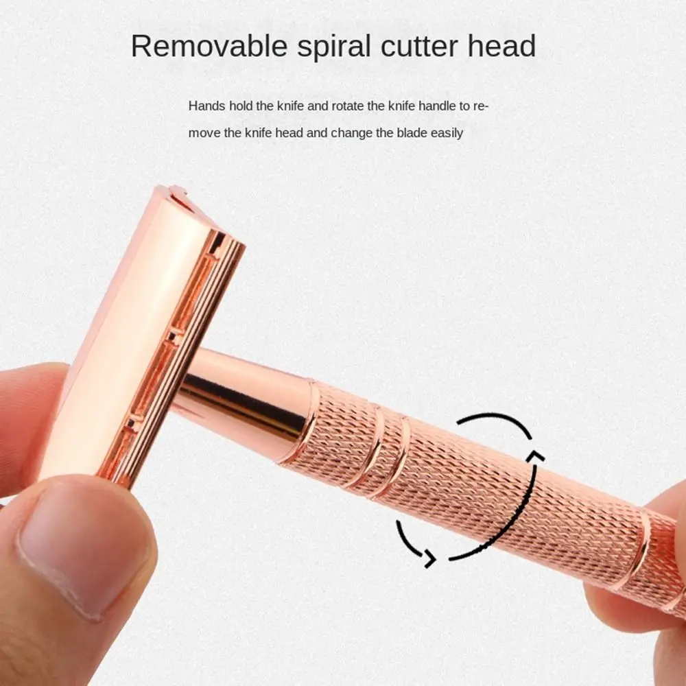 Gold Silver Male Hair Removal Tool 5 Shaving Blades Handle Manual Shaver Classic Men Shaving Double Edge Razor Safety Razor