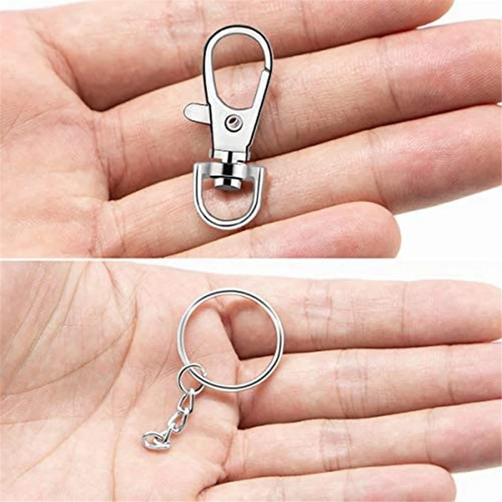 100Pcs Keychains with Chain and 100Pcs Jump Rings Keychain Rings