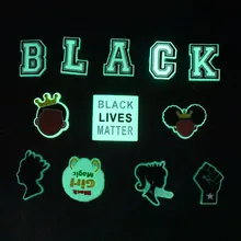 

PVC Soft Rubber hole Shoe uminous Shoes Flower wrist strap decorative buckle Cartoon garden shoes Fluorescent shoe buckle custom