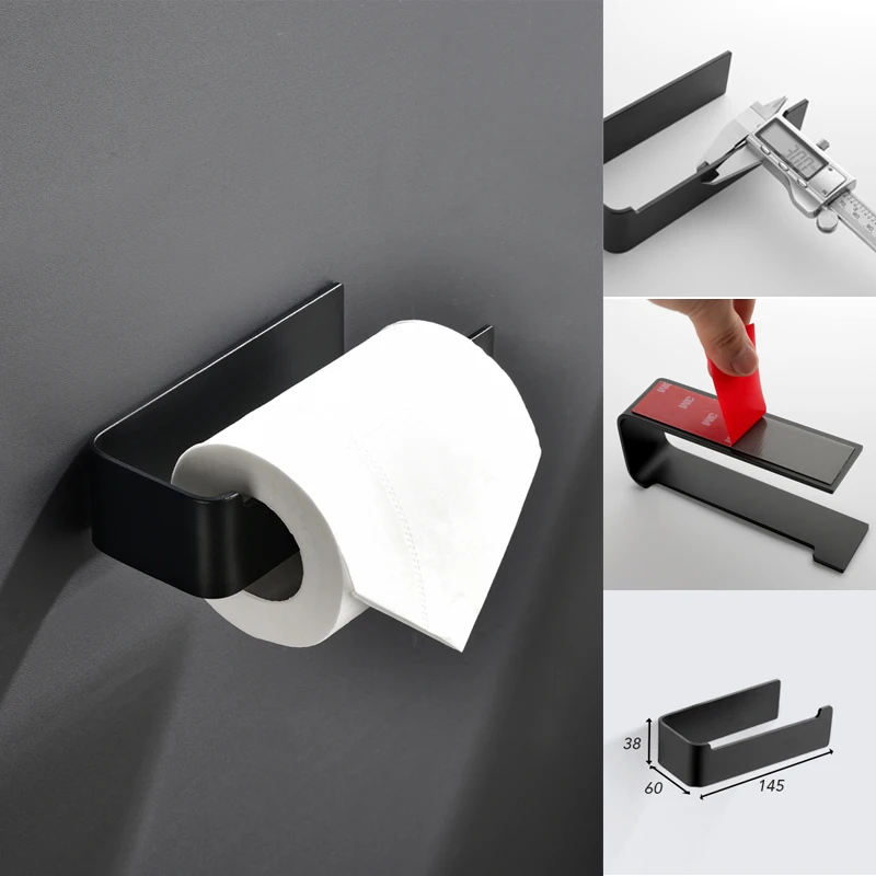 Aluminum Bathroom Accessories Sets Black Paper Roll Holder Toilet Brush Holder Towel Robe Hook Tumbler Free Punch toilet paper holder,adhesive hook,towel hook,bathroom hardware set,bathroom hardware accessories,clothes hook
