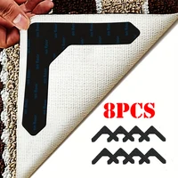 4/8pcs Rug Grippers For Area Rugs Non Slip Rug Gripper On Carpet For Hardwood Floors Updated L-Shaped Rug Corner Gripper