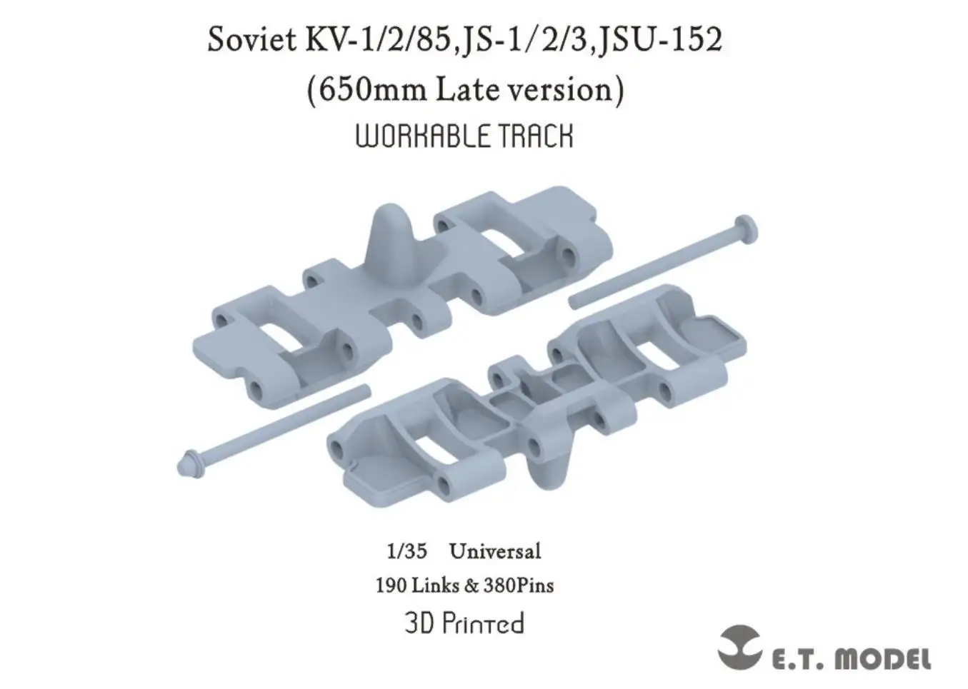 

ET MODEL P35-061 1/35 Soviet KV-1/2/85,JS-1/2/3,ISU-152 Workable Track