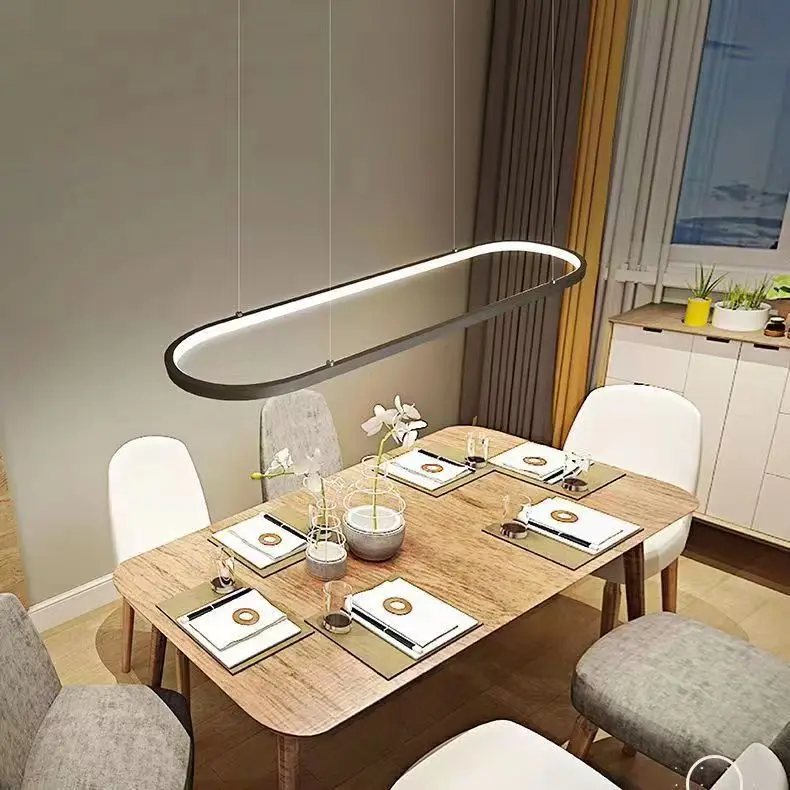 

Designer Runway Oval Led Pendant Lamp Living Dining Table Island Restaurant Bedroom House Decor Lighting Ac85-265v Free Ship