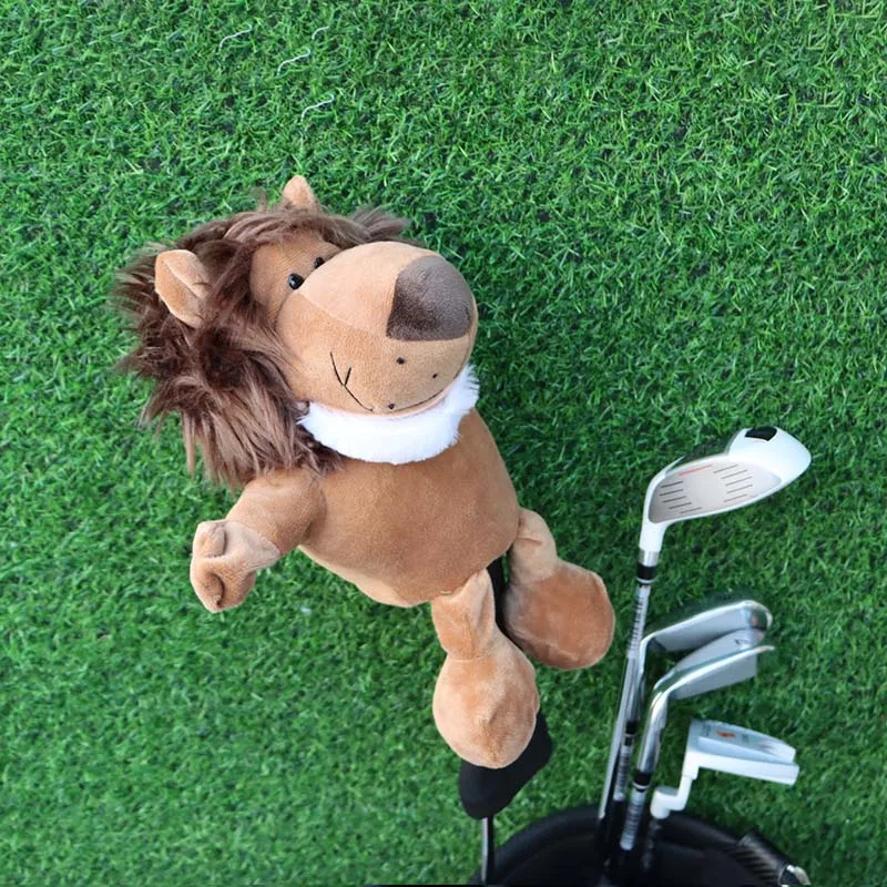 Cartoon Lion Golf Headcovers Plush Cute Golf Driver Fairway Wood Putter Headcover Accessory White Colors
