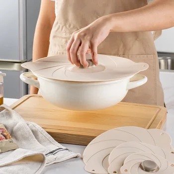 Silicone Suction Pan Lid Microwave Heat Resistant Cover Wrap Bowl Can Lid Vacuum Seal Stretch Sealer Cookware 1