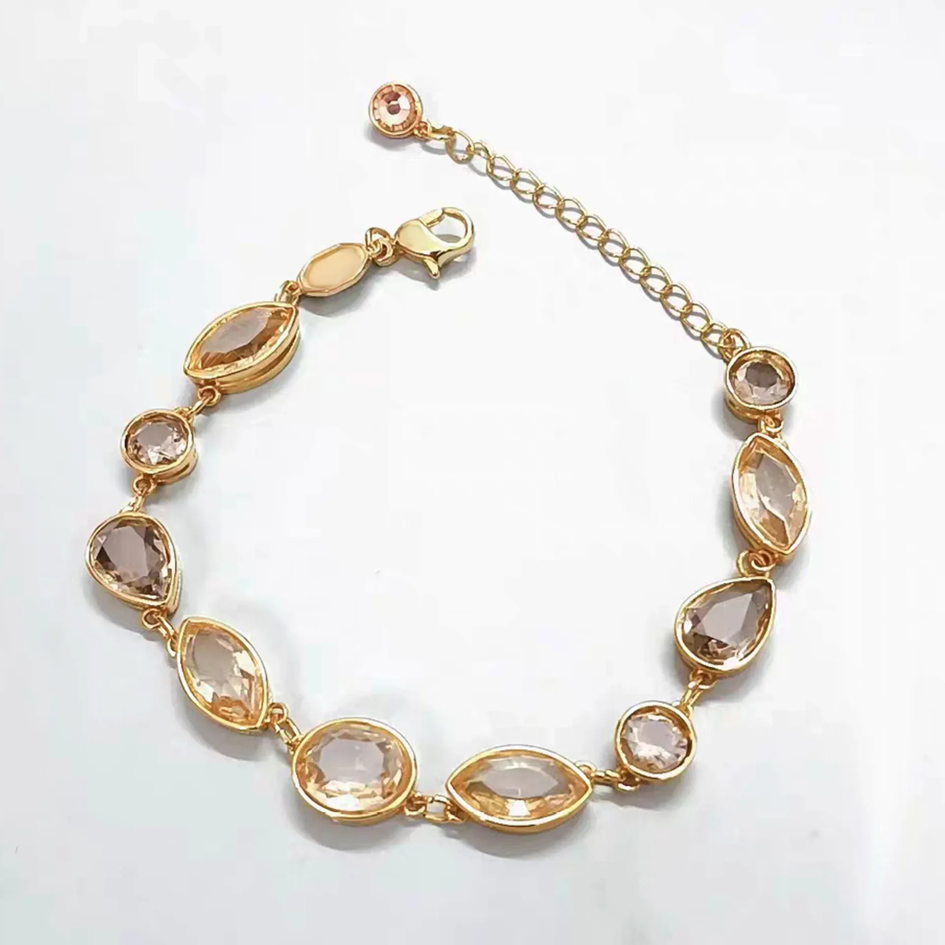 2025 Luxury Brand Shiny Yellow Candy Jewelry Set Charming for Women Green Crystal Necklace Earrings Bracelet Romantic Gift 4