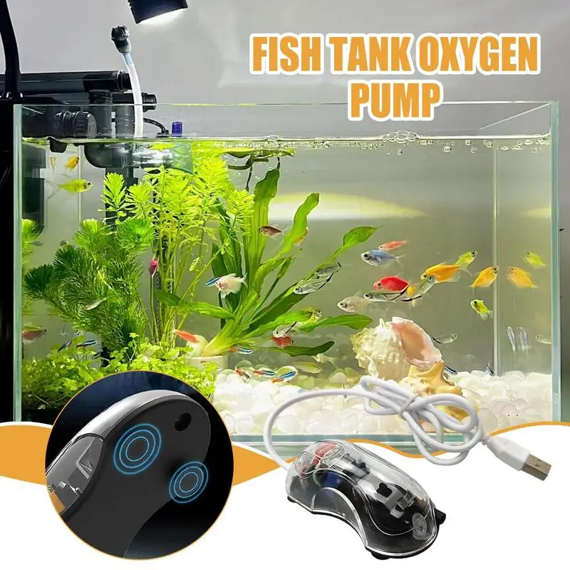 Air Pump For Aquarium Fish Tank Fish Air Pump Oxygen For Aquarium Space-Saving Quiet Bubbler Aerator Ultra Silent