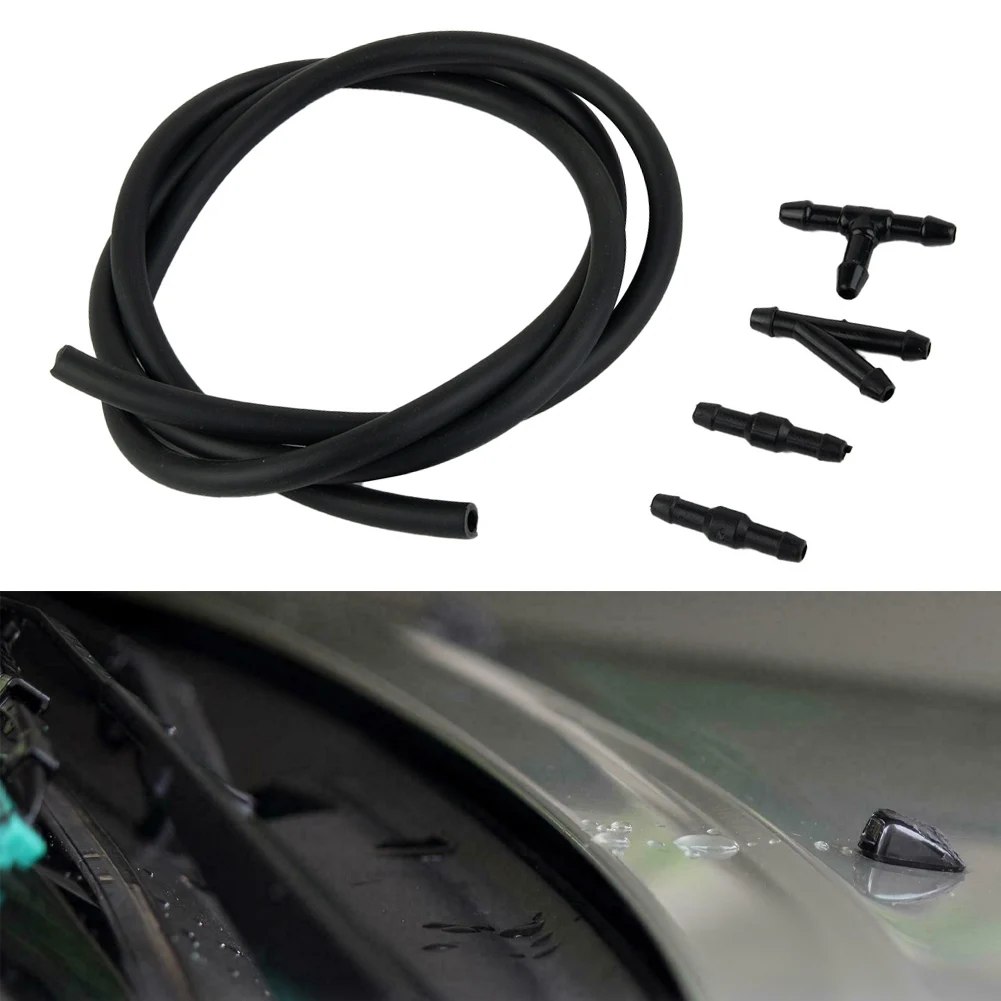 

100cm Car Windshield Washer Hose Auto Windscreen Wipers Blade Jet Spray Pipe With 4pcs Connectors Automobiles Accessories