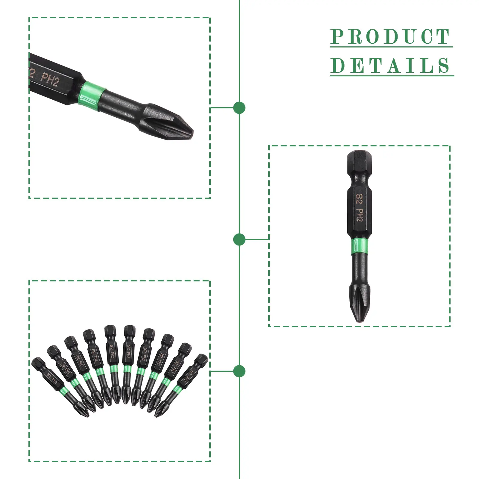 

10pcs 50mm Screwdriver Bits Bits Hex Shanked Precision Screwdriver Set Bits For Pneumatic Batch Electric Drills Screwdriver Bit