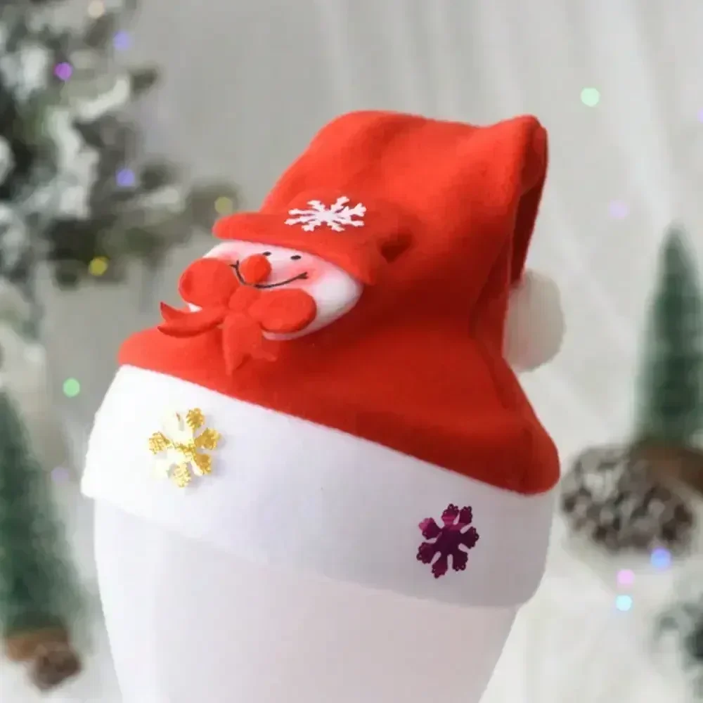 Santa Hat Kids Adult flecked Santa hat Kindergarten party Family party accessories atmosphere