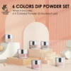 6 x 0.5oz Large Capacity Nude Pink Glitter Colors Air Dry Dipping Powder Set for Nail Salon Manicure Women Girls Gift 6