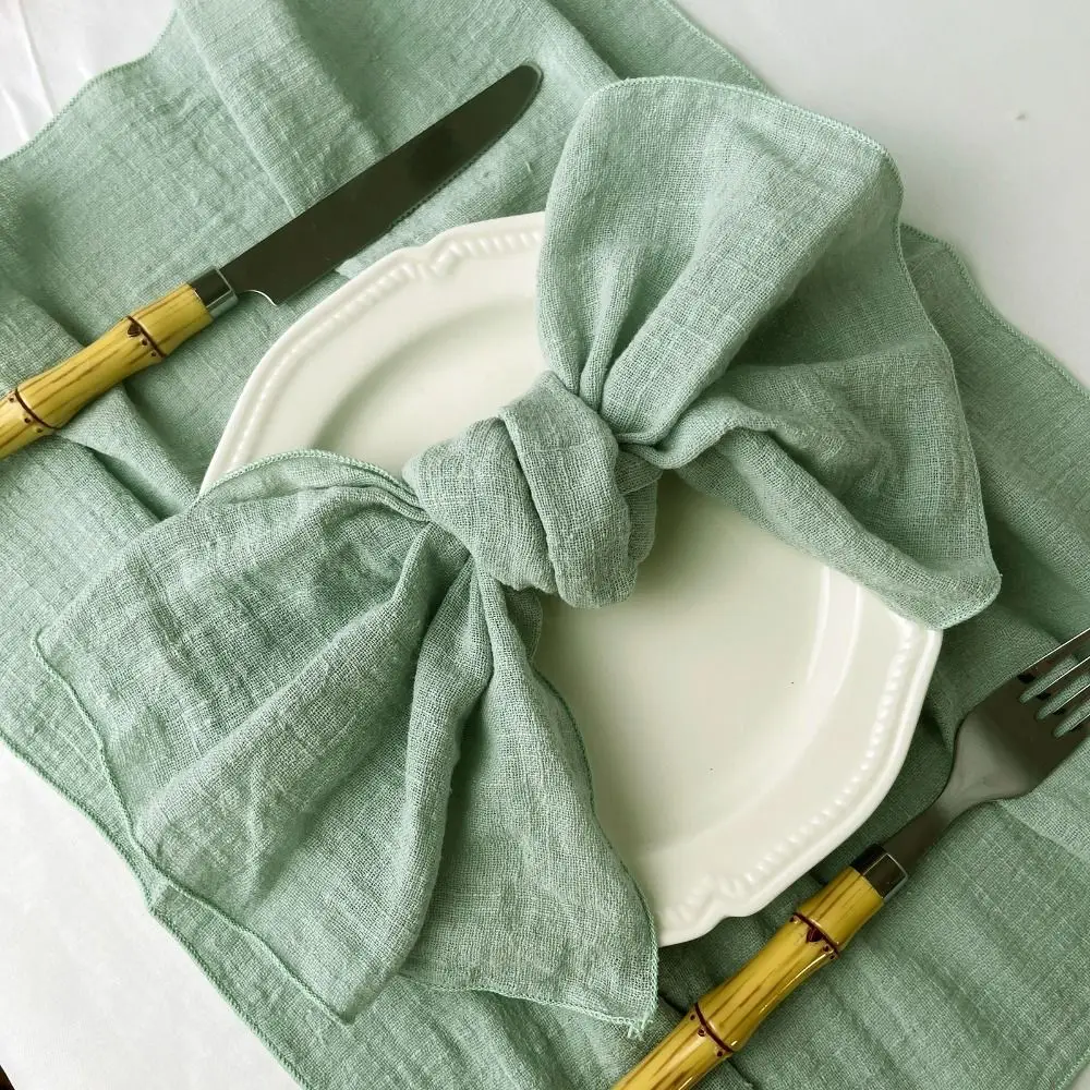 מפיות כותנה גאוז חדשות בגודל 30x30 סמ לקישוט חתונה, מגבת תה לשימוש יומיומי בארוחת ערב או בחג המולד