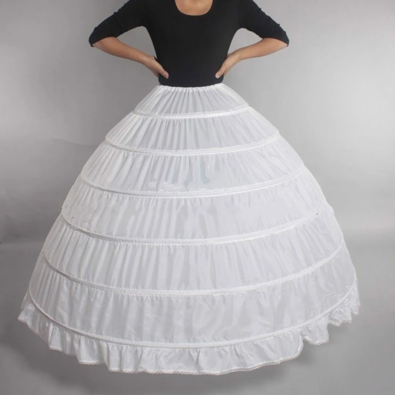 Women Crinoline Petticoat Hoop Skirts Long Slips Underskirt for Lolita Cosplay Vintage Party