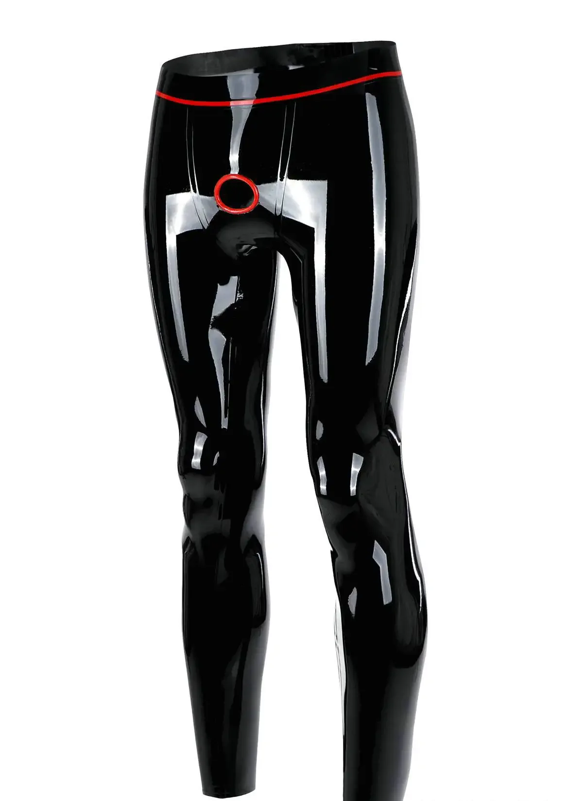 

Latex Soft Trousers Rubber Pants Front Open Men Sexy Leggings Natural Latex Handmade Fetish Leggings Wet Look Club Wear No Socks