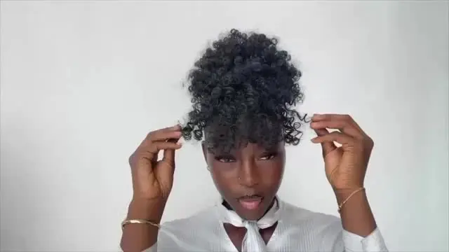 Afro Puff Kinky Curly Hair Updo Ponytail Video Preview