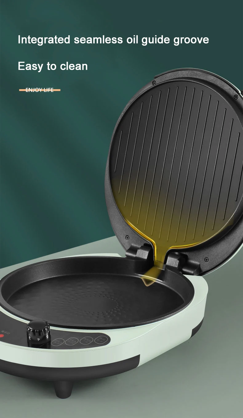 DMWD Electric Baking Pan Double-sided Heating Suspension Type Crepe Maker Breakfast Pancake Baking Machine Pizza Griddle 220V 6