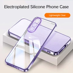 Sleek Plating Clear TPU Phone Case - Ultra - Thin Transparent Protective Cover - Galaxy A27 (PURPLE)
