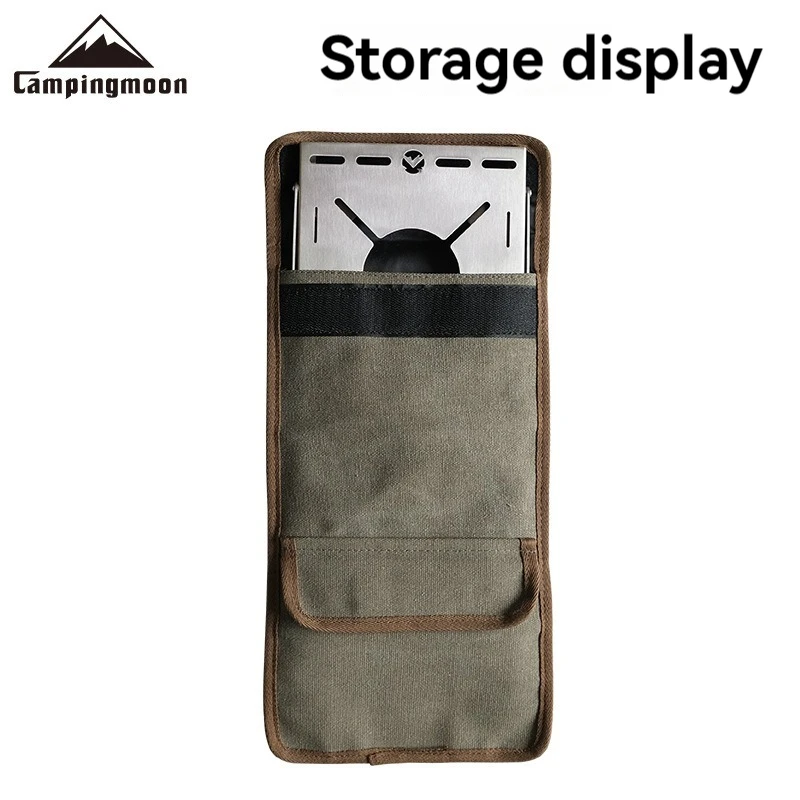CAMPINGMOON Outdoor Camping Equipment Stainless Steel Single Flying Table Bag Hand-held Thick Canvas Bag Storage Bag