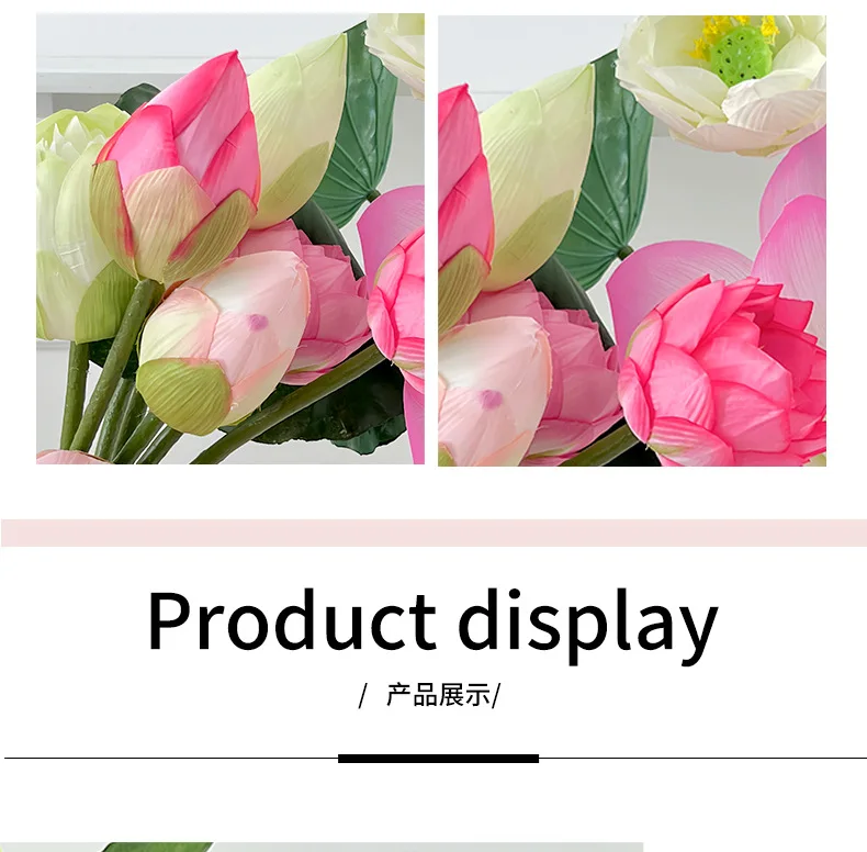 80 cm künstliche Lotusblätter, künstliche Blumenornamente, Zuhause, Wohnzimmer, Blumenarrangement, Dekoration – Detail 5