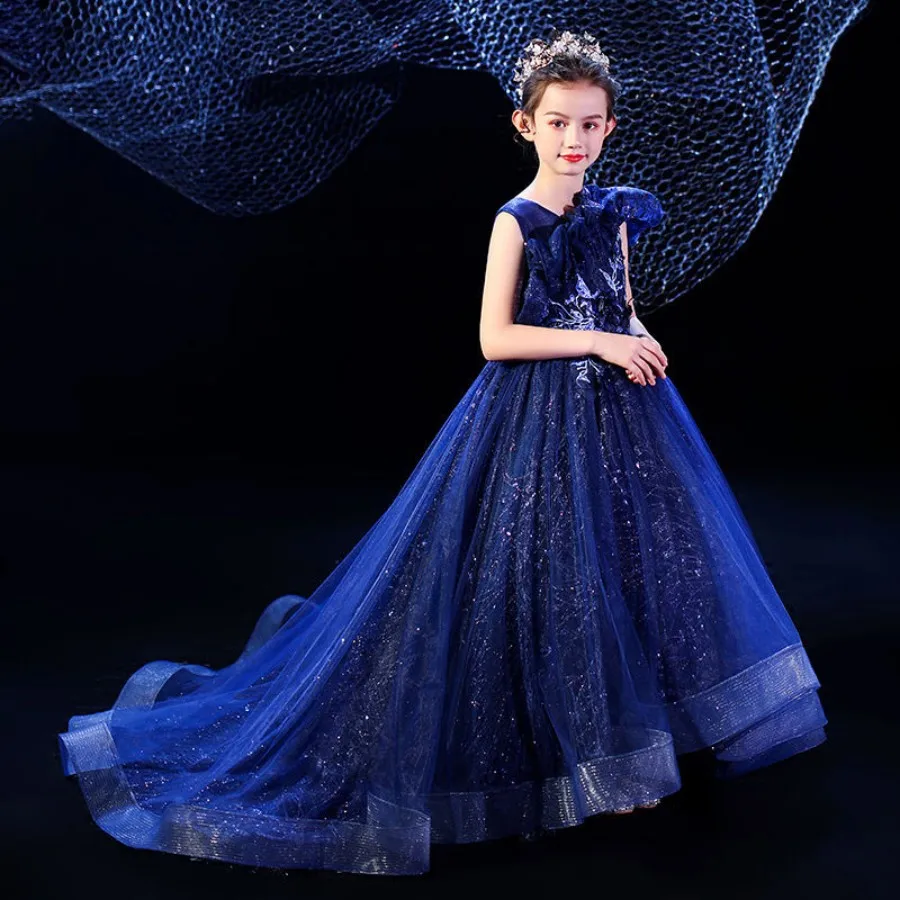 

Gorgeous Girls Back Tie Evening Party And Model Show Ankle Lenght Dress 3 To 14 Years Child Special Occasion And Anchor Dresses