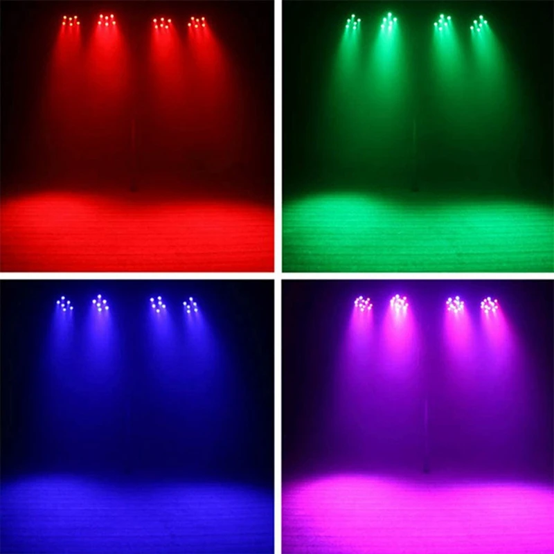 LED 다운라이트 RGB 사운드 활성화 무대 조명, 리모컨 워싱 라이트, 웨딩 파티 라이브 공연, 10W x 18