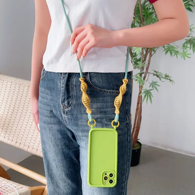 Crossbody Lanyard Case with Twist Strap and Lens Protection - Shockproof Cover