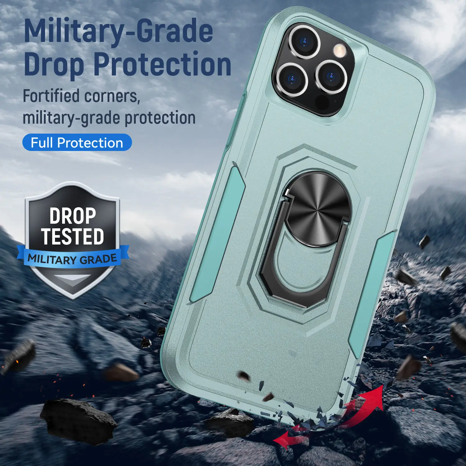 Heavy Duty Armor Shockproof Case For Iphone 13 12 11 14 Pro Max Xs Xr X