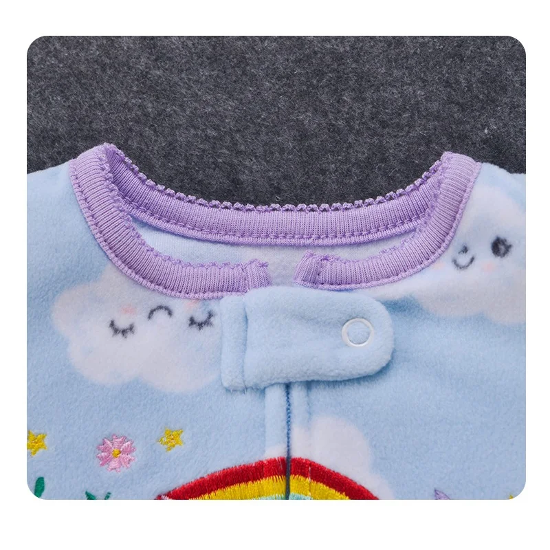 Newborn Infant Baby Boy Girls Romper Spring Autumn Warm Polar Fleece Long-Sleeve Style Jumpsuit Baby Overalls Children Clothes 3