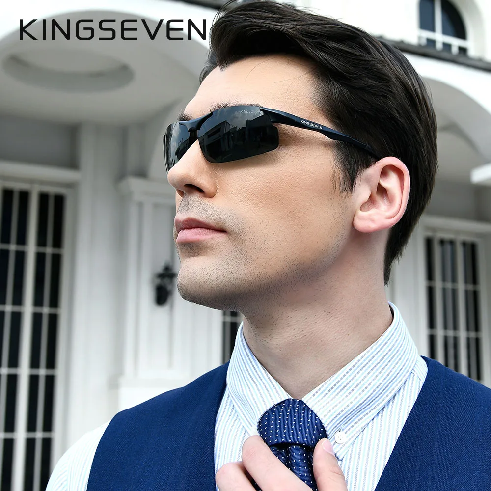 Genuine KINGSEVEN Polarized Men Aluminum Sunglasses Driving Mirror Lens Male Sun Glasses Aviation Women For Men Eyewear_voghion.com