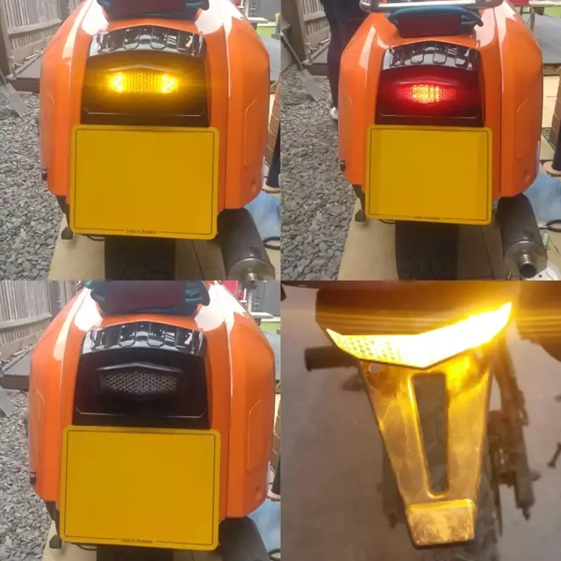 12V Motorcycle LED Rear Tail Light Brake Taillight Turn Signal Light Stop Lamp U