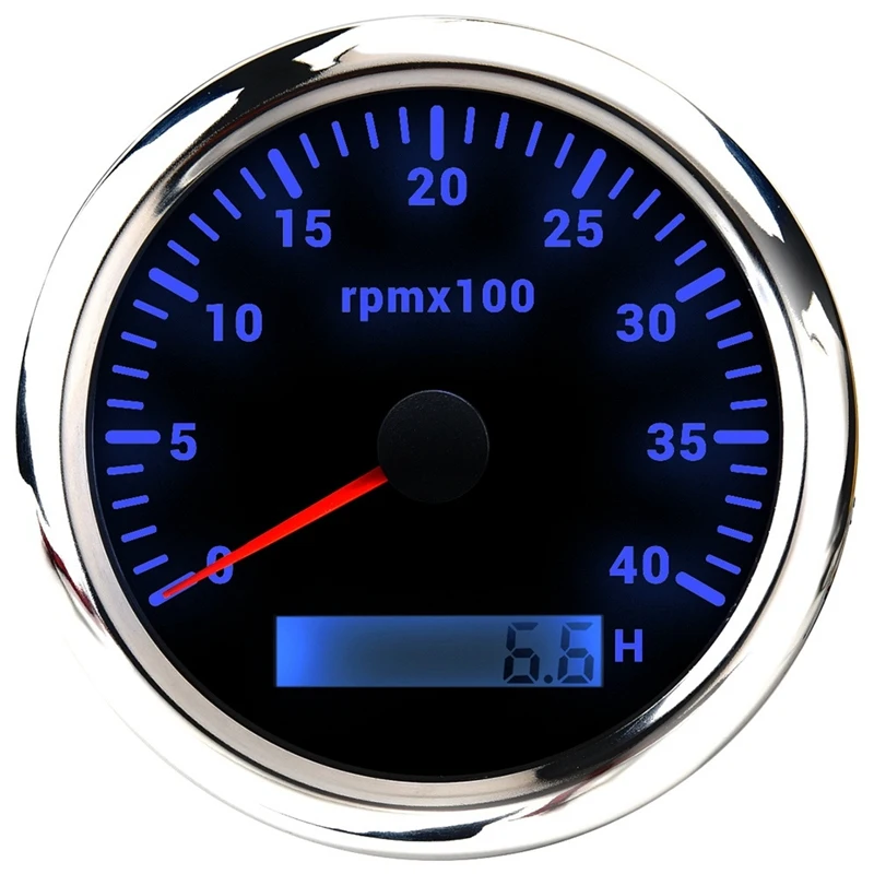 요트 보트용 해상 속도계, 백라이트 디지털 주행 거리계, 7 색, 0-4000/RPM, 85mm